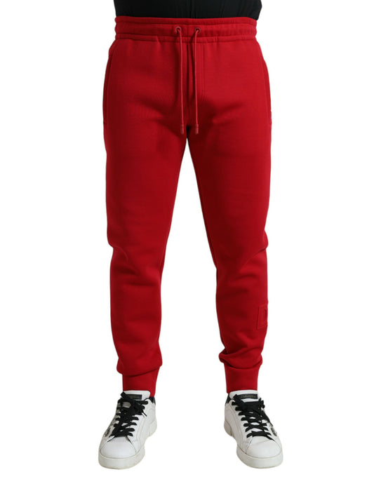 Pantalones joggers pitillo Dolce & Gabbana de mezcla de algodón rojos