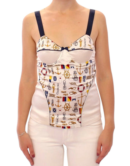 Camiseta de tirantes blanca con motivo marinero de Dolce & Gabbana