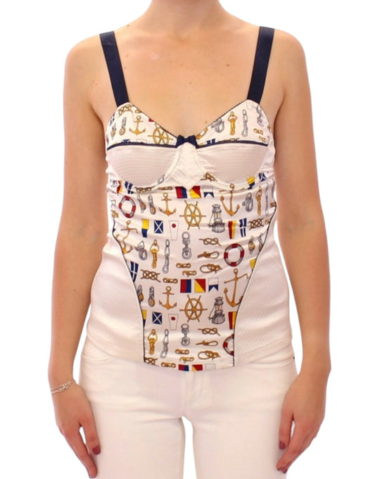 Camiseta de tirantes blanca con motivo marinero de Dolce & Gabbana