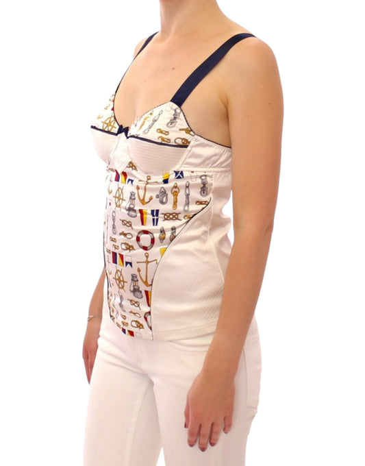 Camiseta de tirantes blanca con motivo marinero de Dolce & Gabbana