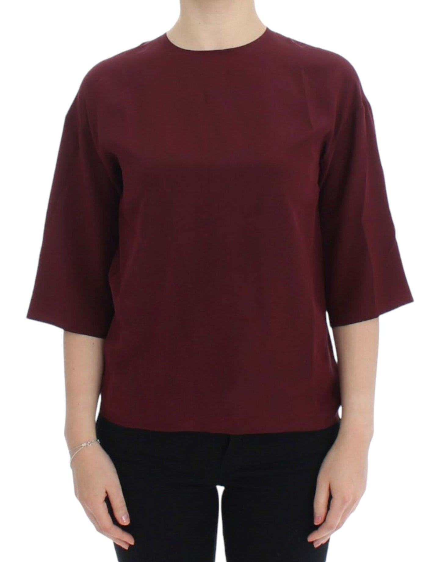 Blusa de seda Dolce & Gabbana roja de manga 3/4