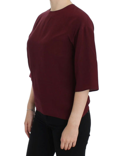 Blusa de seda Dolce & Gabbana roja de manga 3/4