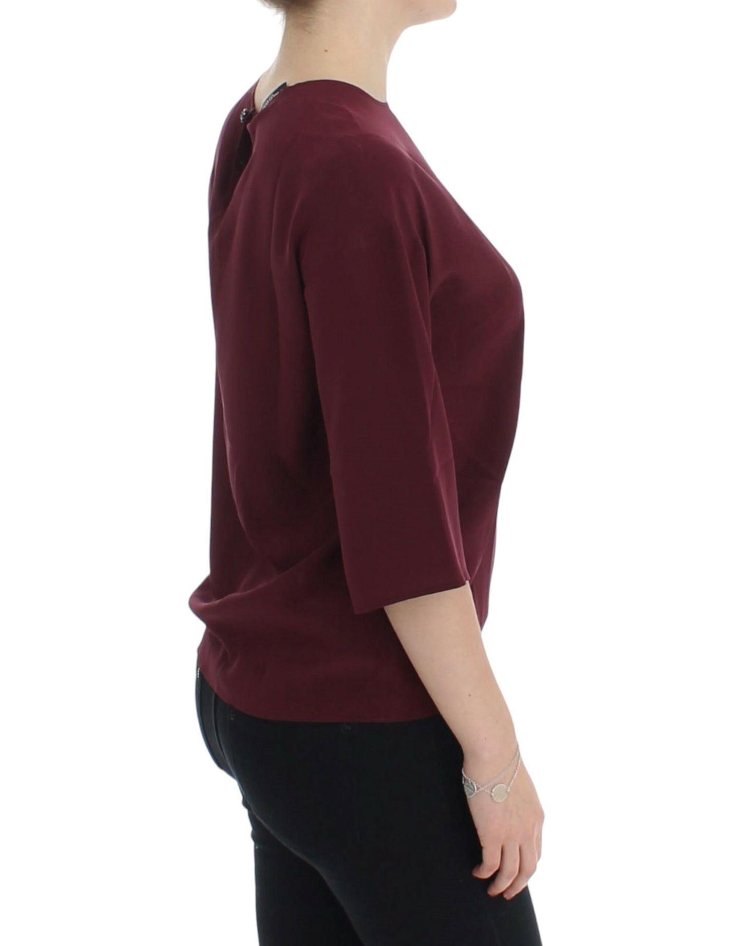 Blusa de seda Dolce & Gabbana roja de manga 3/4
