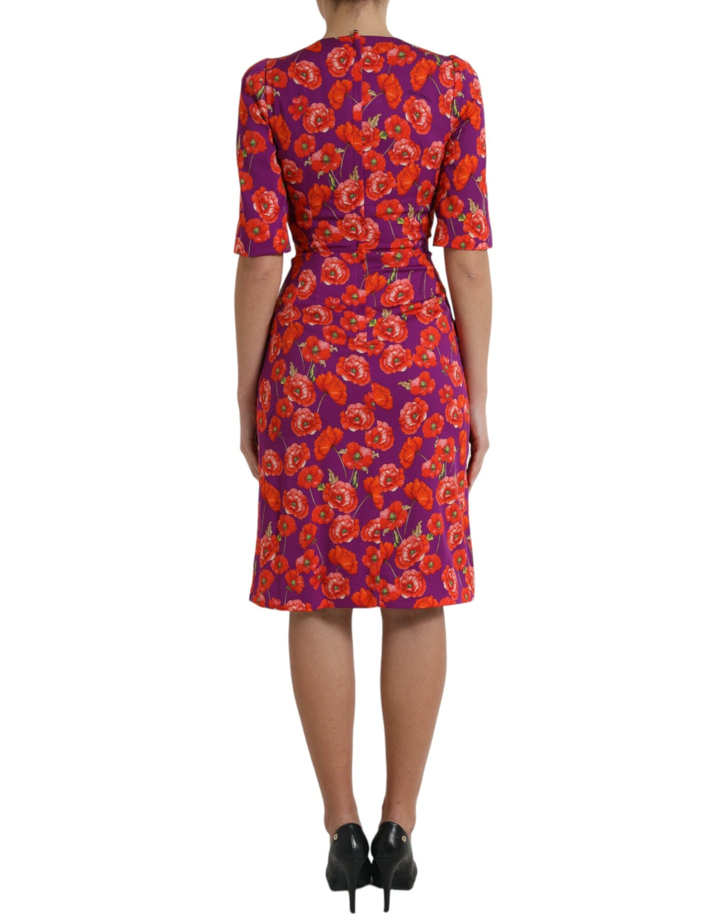 Vestido tubo de Dolce & Gabbana con estampado floral multicolor de amapolas