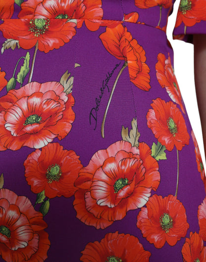 Vestido tubo de Dolce & Gabbana con estampado floral multicolor de amapolas