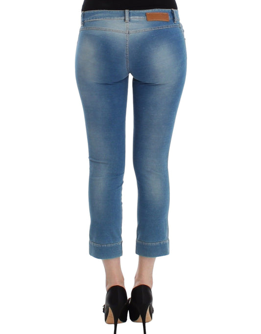 Ermanno Scervino Ropa de baño Pantalones Capri de mezclilla azules recortados