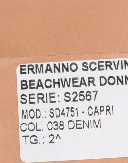Ermanno Scervino Ropa de baño Pantalones Capri de mezclilla azules recortados