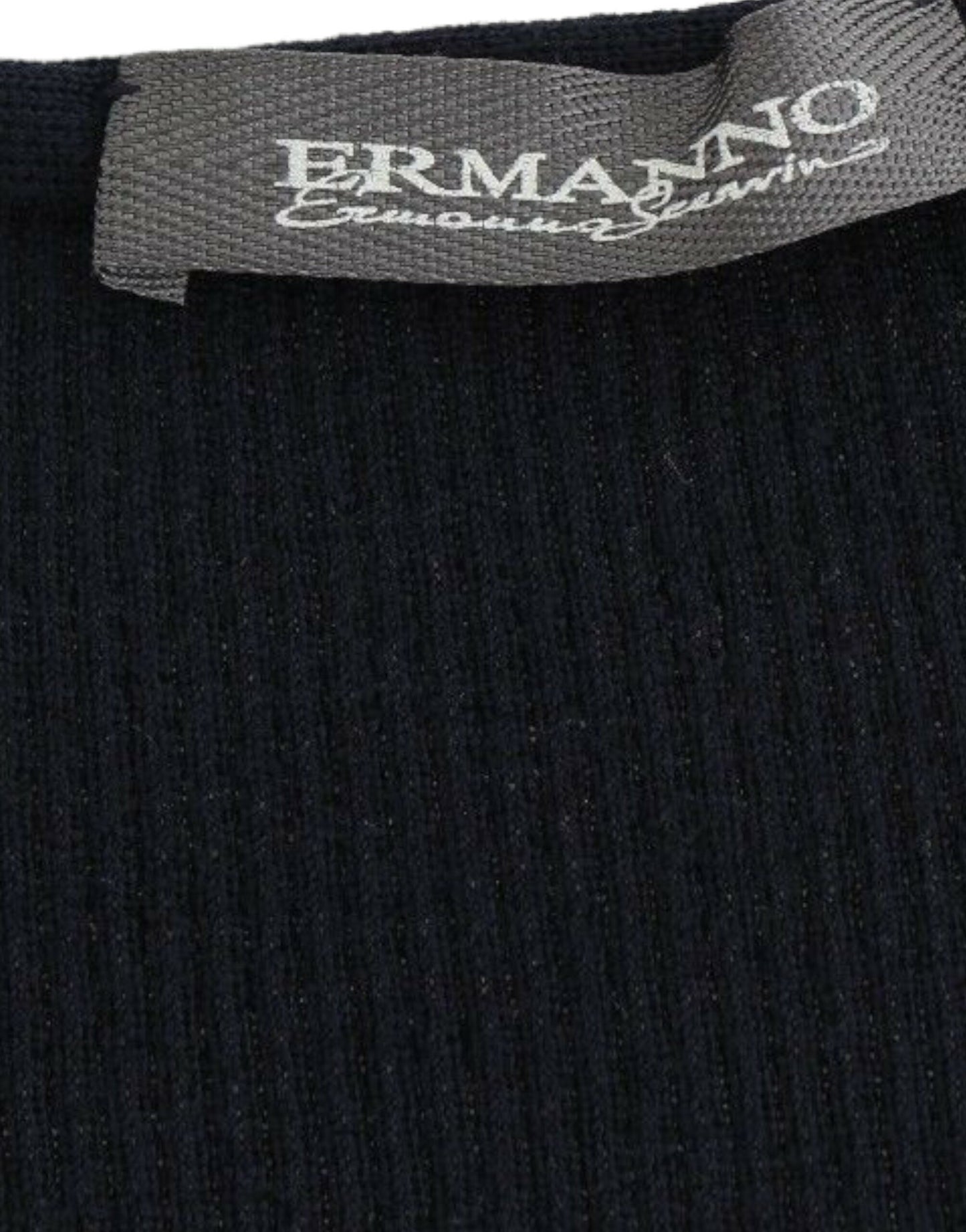 Jersey de punto elástico de lana azul Ermanno Scervino