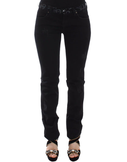 Ermanno Scervino Jeans Ajustados Negros Elásticos de Mezclilla