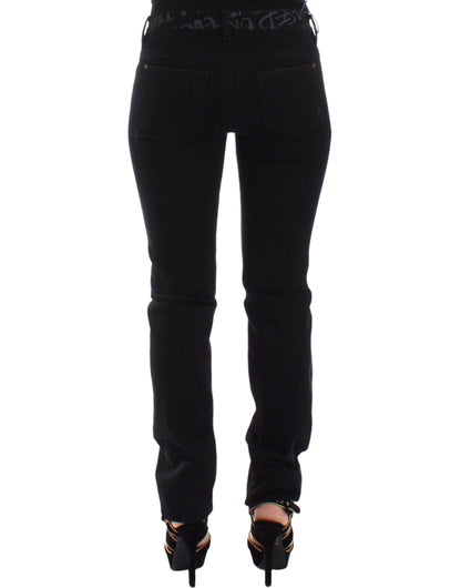 Ermanno Scervino Jeans Ajustados Negros Elásticos de Mezclilla