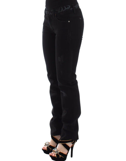 Ermanno Scervino Jeans Ajustados Negros Elásticos de Mezclilla