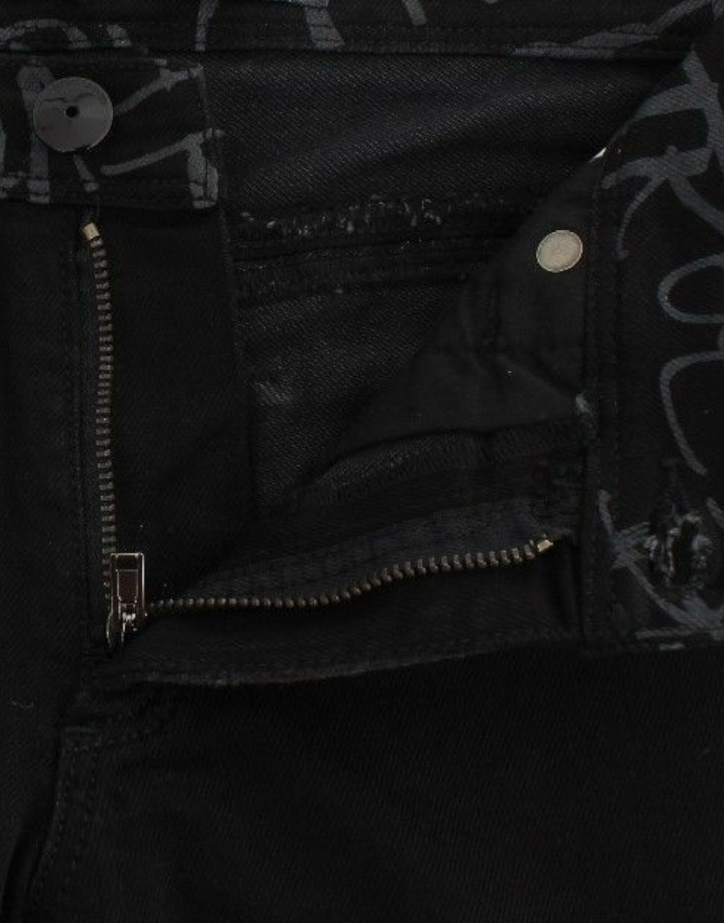Ermanno Scervino Jeans Ajustados Negros Elásticos de Mezclilla