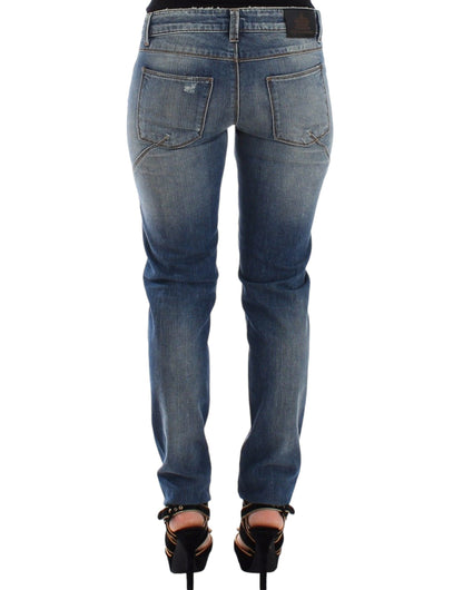 Ermanno Scervino Jeans Ajustados Azules Pantalones Vaqueros Elásticos Rectos