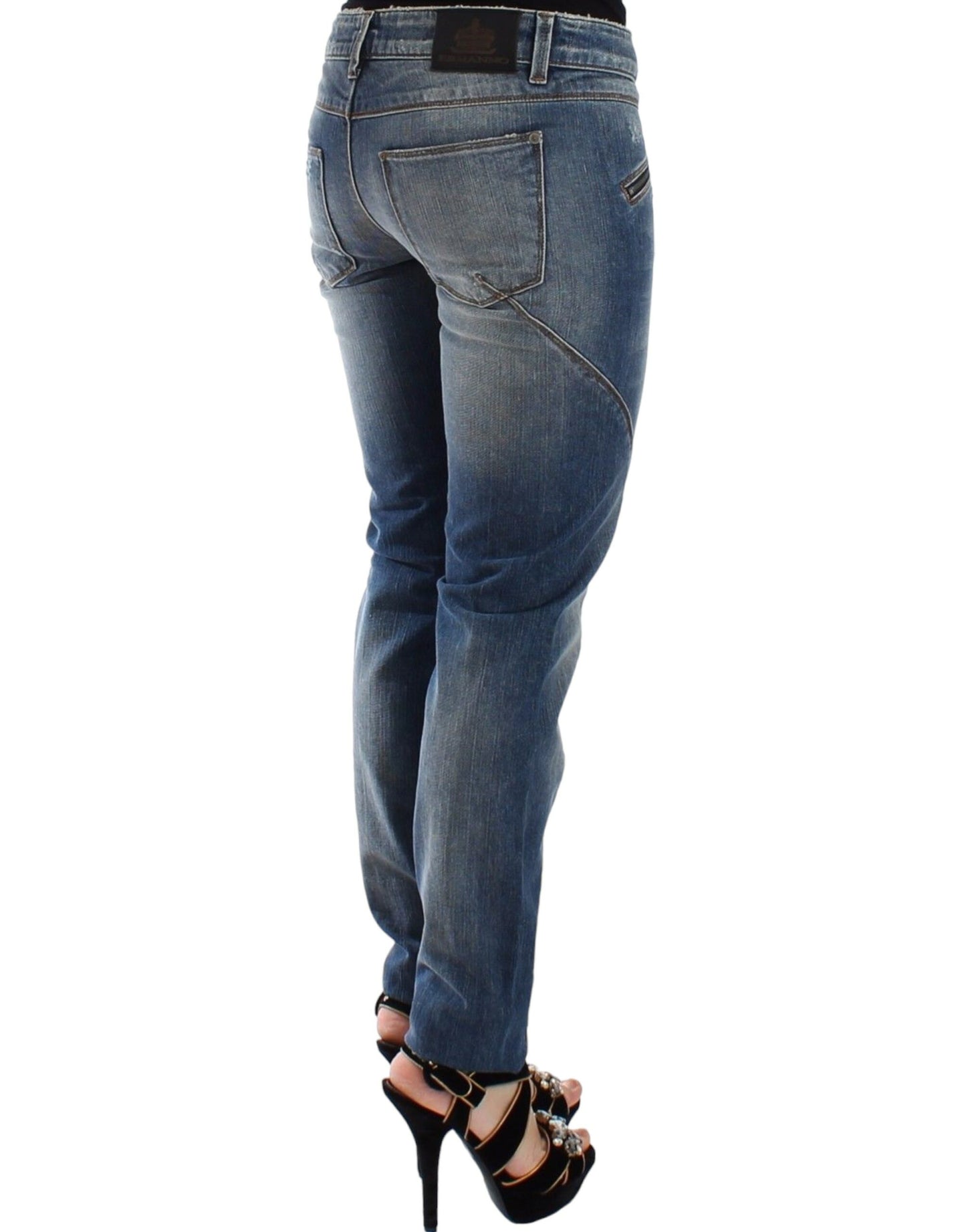 Ermanno Scervino Jeans Ajustados Azules Pantalones Vaqueros Elásticos Rectos