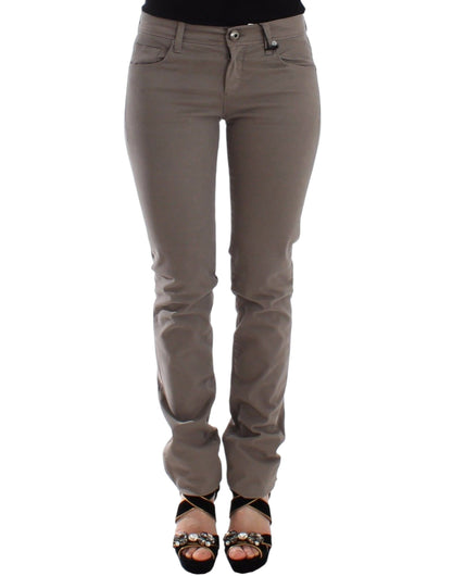 Ermanno Scervino Jeans Ajustados de Mezclilla Color Topo Beige