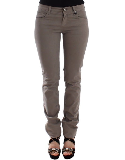 Ermanno Scervino Jeans Ajustados de Mezclilla Color Topo Beige