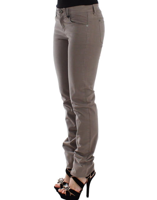Ermanno Scervino Jeans Ajustados de Mezclilla Color Topo Beige