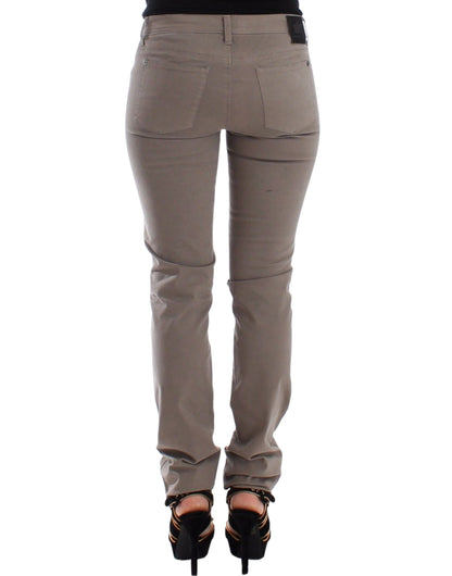 Ermanno Scervino Jeans Ajustados de Mezclilla Color Topo Beige