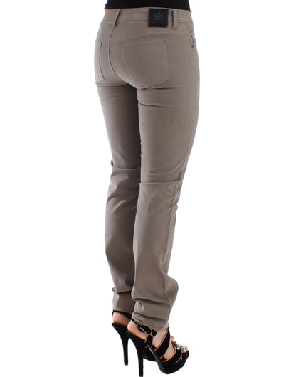 Ermanno Scervino Jeans Ajustados de Mezclilla Color Topo Beige