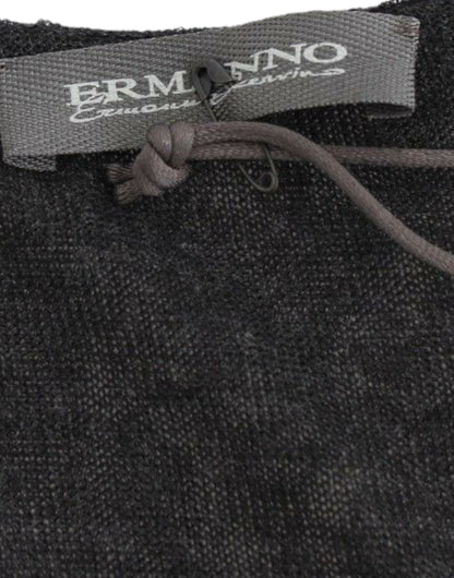 Jersey de manga larga elástico de mezcla de lana negra Ermanno Scervino