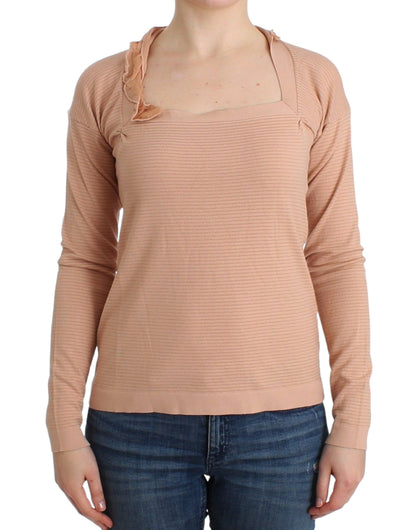 Top de manga larga Ermanno Scervino de mezcla de lana naranja a rayas