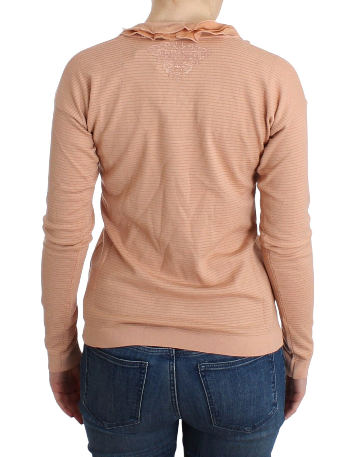 Top de manga larga Ermanno Scervino de mezcla de lana naranja a rayas