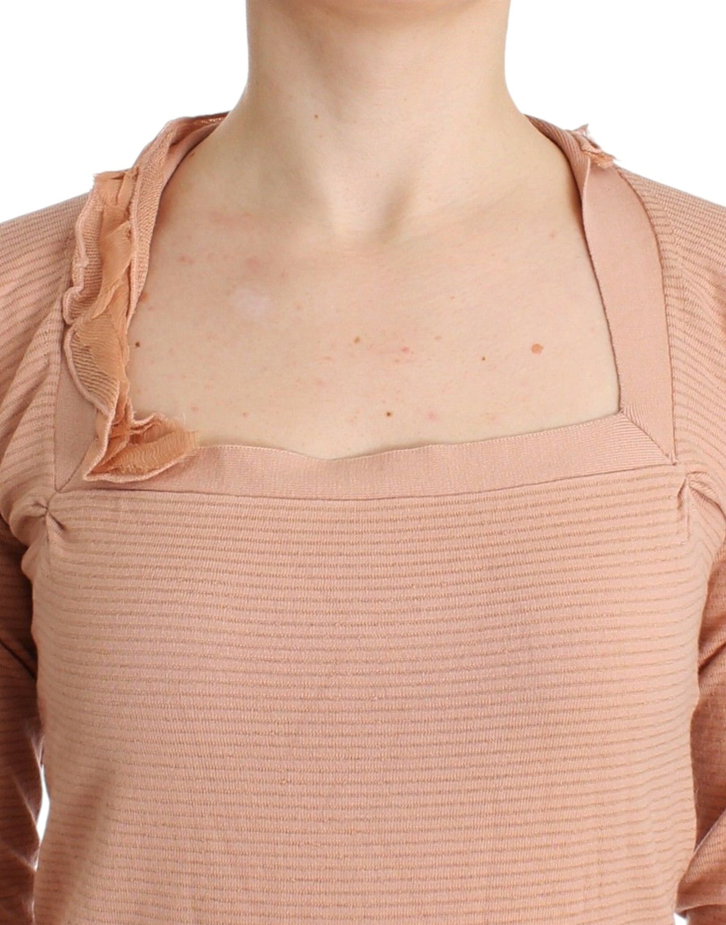 Top de manga larga Ermanno Scervino de mezcla de lana naranja a rayas