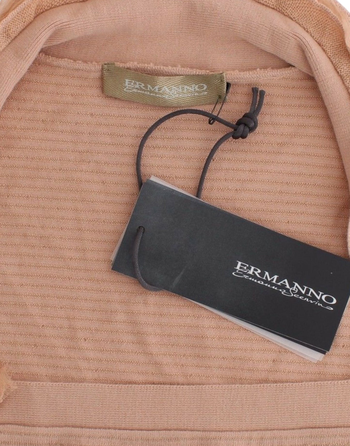 Top de manga larga Ermanno Scervino de mezcla de lana naranja a rayas