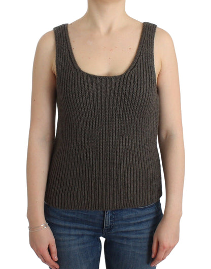 Ermanno Scervino Top de punto gris Suéter de punto Lana merina
