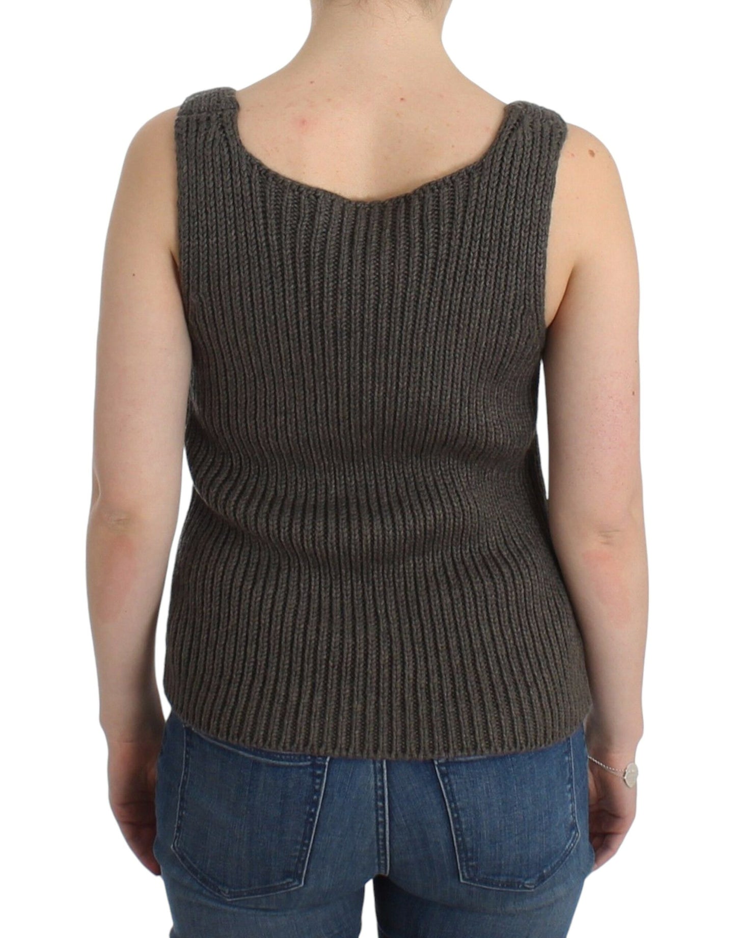 Ermanno Scervino Top de punto gris Suéter de punto Lana merina