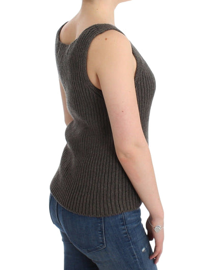 Ermanno Scervino Top de punto gris Suéter de punto Lana merina