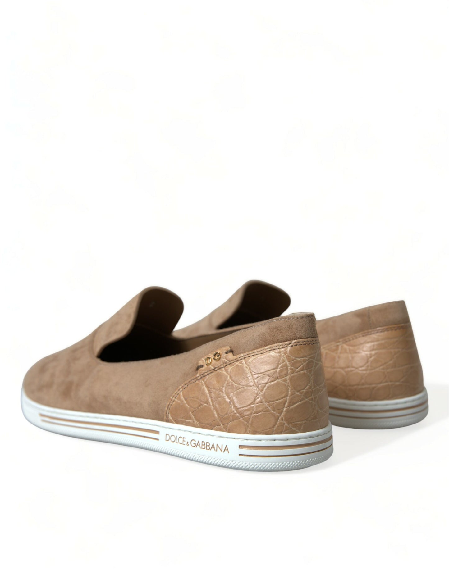 Mocasines/Zapatillas de Hombre Dolce & Gabbana Caimán de Ante Beige