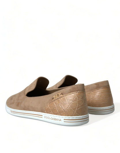Mocasines/Zapatillas de Hombre Dolce & Gabbana Caimán de Ante Beige
