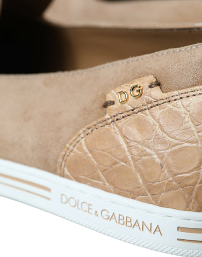 Mocasines/Zapatillas de Hombre Dolce & Gabbana Caimán de Ante Beige
