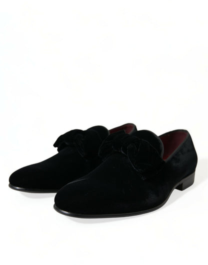 Mocasines de Terciopelo Negro Dolce & Gabbana Zapatos de Vestir Formales
