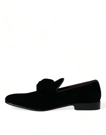 Mocasines de Terciopelo Negro Dolce & Gabbana Zapatos de Vestir Formales