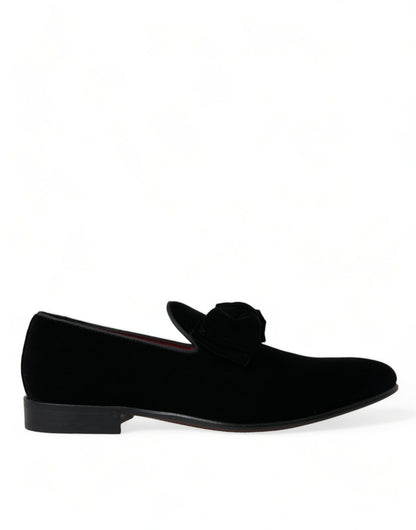 Mocasines de Terciopelo Negro Dolce & Gabbana Zapatos de Vestir Formales