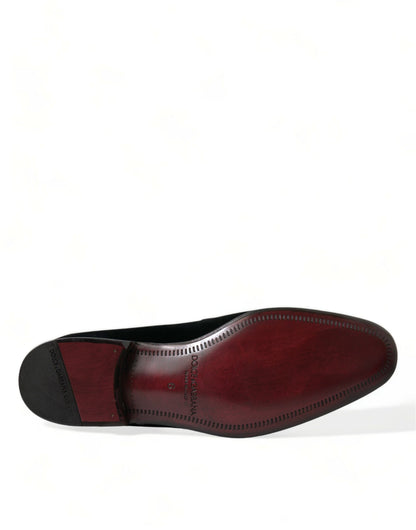 Mocasines de Terciopelo Negro Dolce & Gabbana Zapatos de Vestir Formales