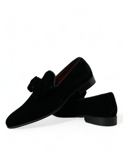 Mocasines de Terciopelo Negro Dolce & Gabbana Zapatos de Vestir Formales