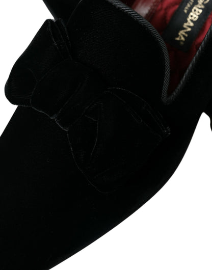 Mocasines de Terciopelo Negro Dolce & Gabbana Zapatos de Vestir Formales