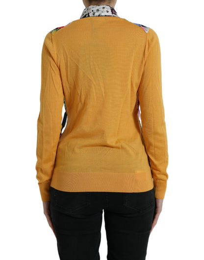 Suéter Henley de cachemira con retazos multicolor de Dolce & Gabbana