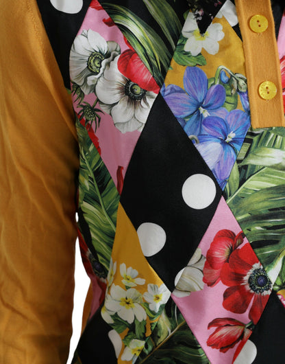 Suéter Henley de cachemira con retazos multicolor de Dolce & Gabbana