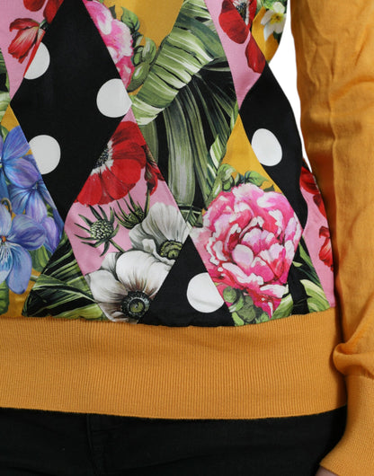Suéter Henley de cachemira con retazos multicolor de Dolce & Gabbana