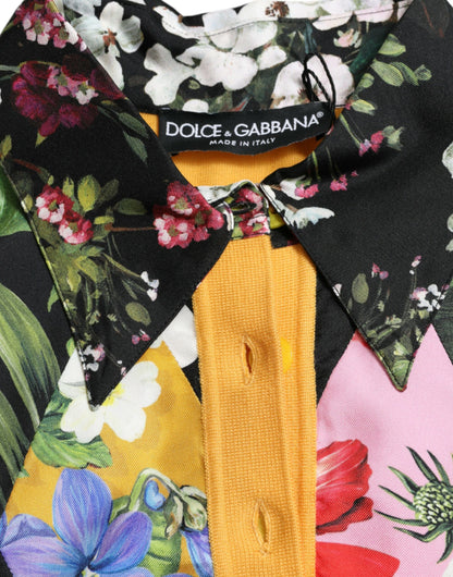 Suéter Henley de cachemira con retazos multicolor de Dolce & Gabbana