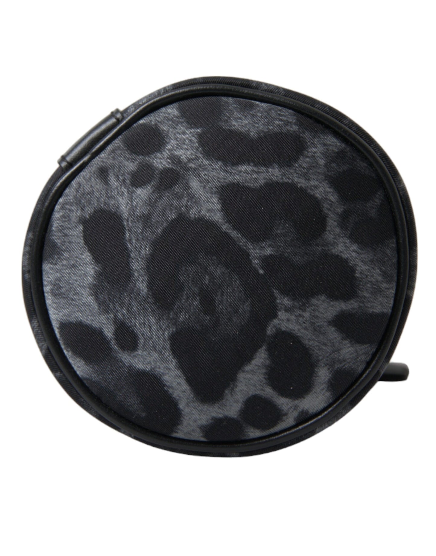 Bolso de mano esbelto redondo con estampado de leopardo negro y portabotellas Dolce & Gabbana