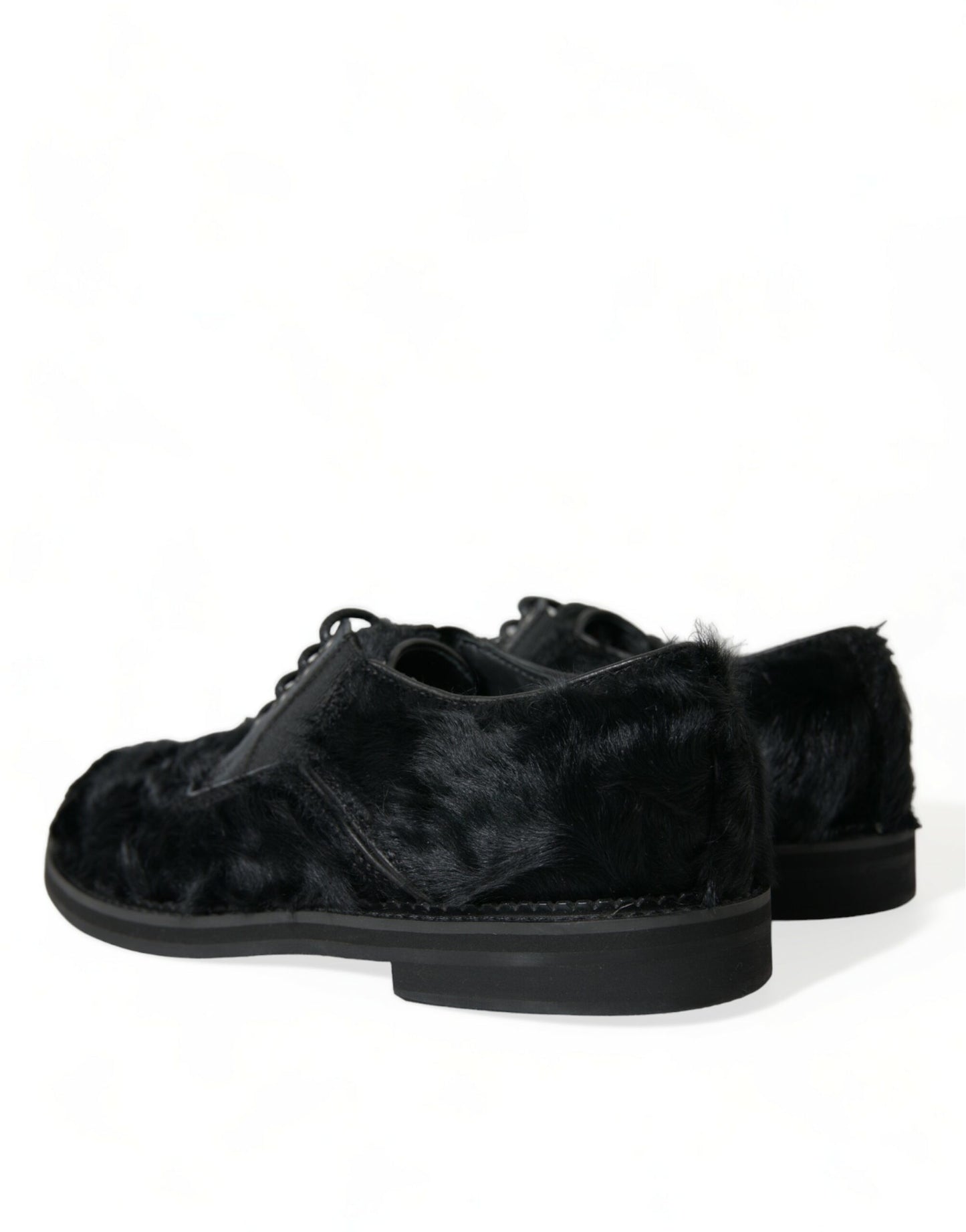 Zapatos de vestir Dolce & Gabbana Derby de cuero negro con cordones y piel
