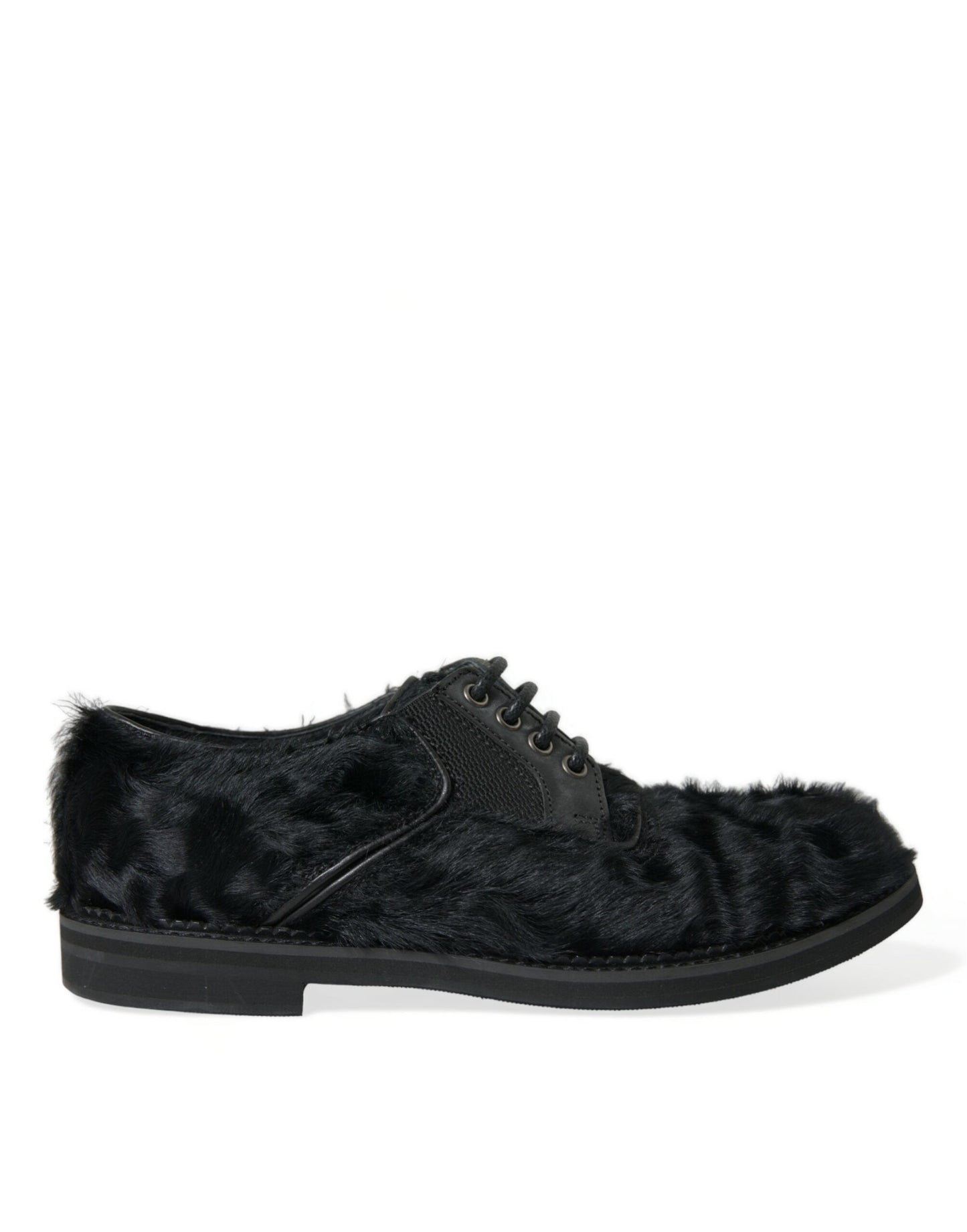 Zapatos de vestir Dolce & Gabbana Derby de cuero negro con cordones y piel