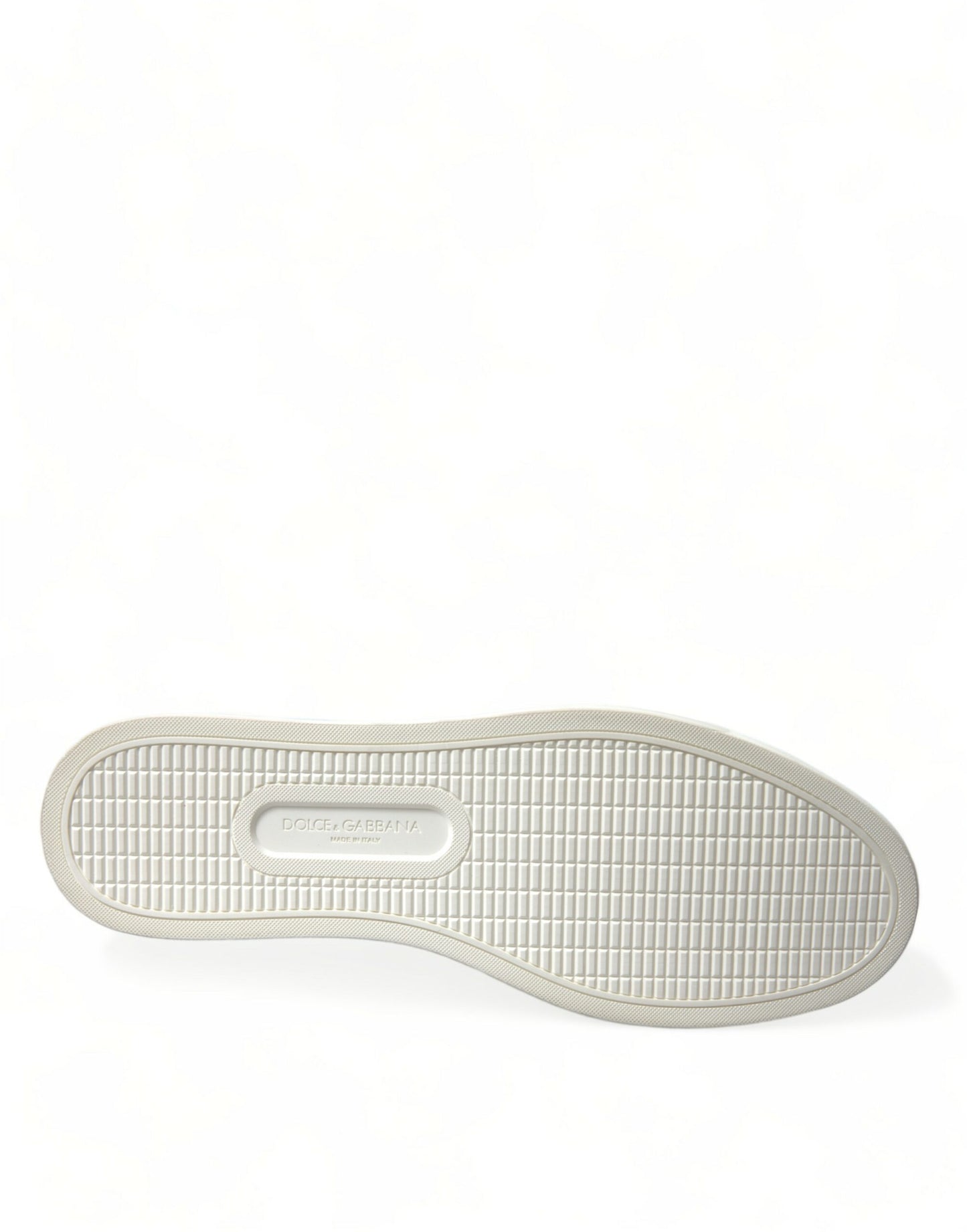 Zapatillas bajas de piel burdeos blancas con logotipo de Dolce & Gabbana
