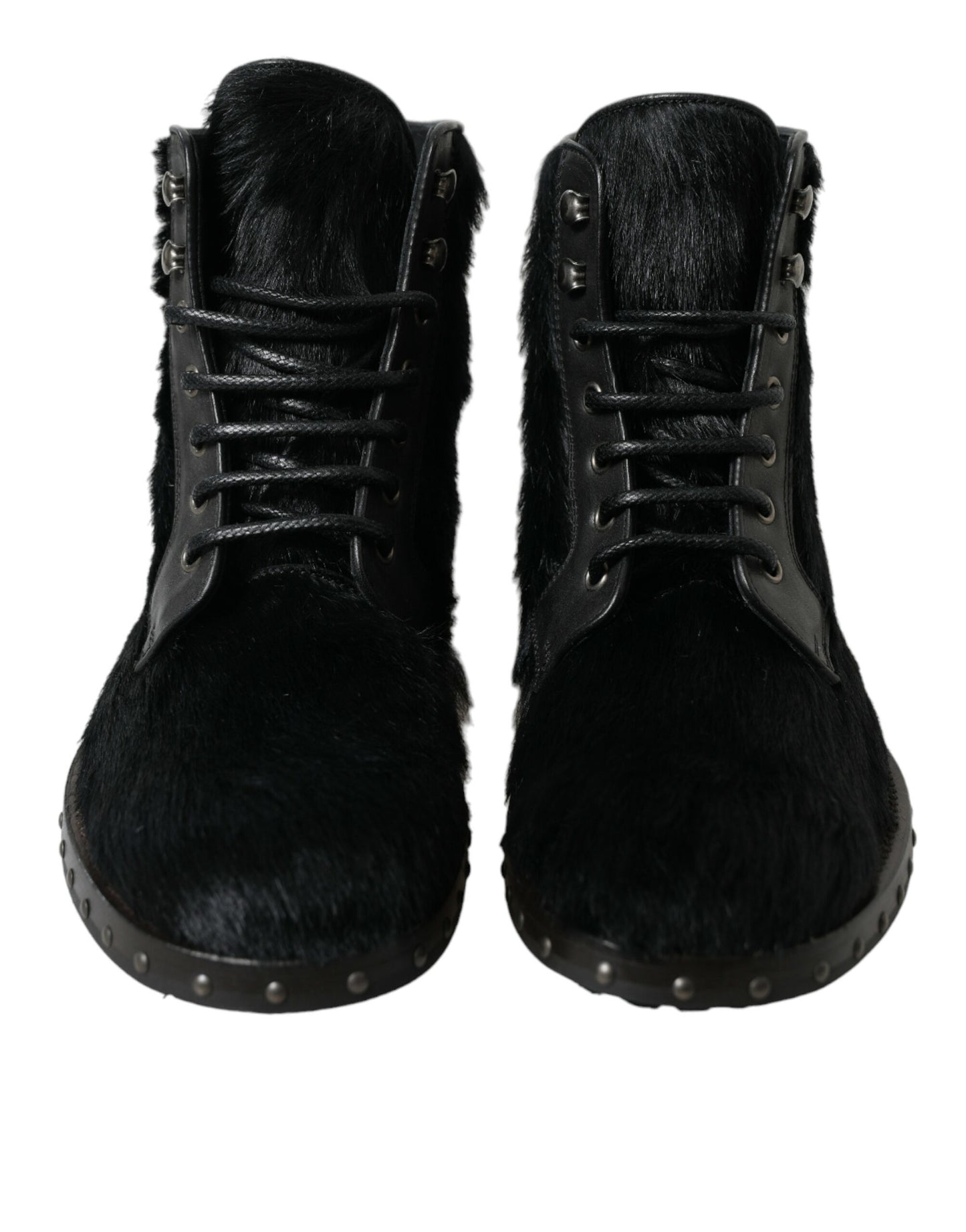 Botas de media caña de piel negra estilo potro de Dolce & Gabbana