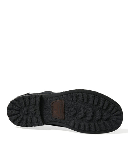 Botas de media caña de piel negra estilo potro de Dolce & Gabbana